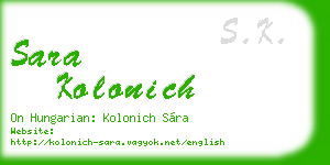 sara kolonich business card
